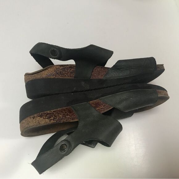 1990's Vintage Birkenstock Milano Sandals – Black Leather, Made in Germany (37) - Picture 12 of 15